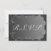 Elegant Grey and Silver Wedding RSVP Kaartje (Voorkant)