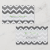 Elegant Grey and White Chevron Pattern 2 Visitekaartje (Voorkant / Achterkant)