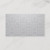 Elegant Grey and White Damask Vector Visitekaartje (Achterkant)