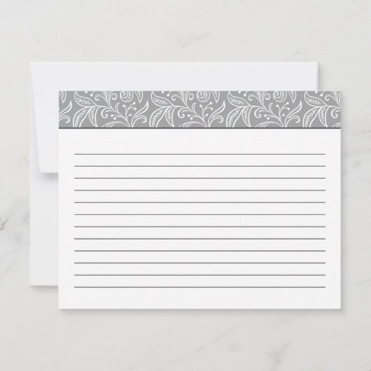 Elegant Grey and White Floral Lace Recipe (Achterkant)