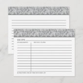 Elegant Grey and White Floral Lace Recipe (Voorkant / Achterkant)