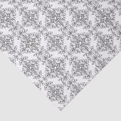 Elegant Grey and White Floral  Style Damask Tissuepapier (Detail)