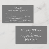 Elegant Grey and White Formal Wedding RSVP-kaarten Informatiekaartje (Voorkant / Achterkant)