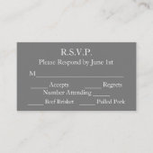 Elegant Grey and White Formal Wedding RSVP-kaarten Informatiekaartje (Voorkant)