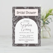 Elegant Grey and White Leaves Vrijgezellenfeest Kaart (Staand voorkant)