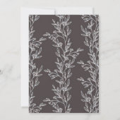 Elegant Grey and White Leaves Vrijgezellenfeest Kaart (Achterkant)