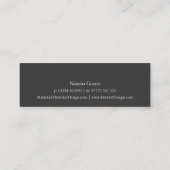 Elegant Grey and White Monogram SLIM Visitekaartje (Achterkant)