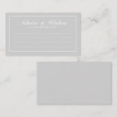 Elegant Grey and White Wedding Advice and Wishes Advieskaart (Voorkant / Achterkant)