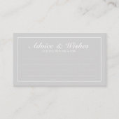 Elegant Grey and White Wedding Advice and Wishes Advieskaart (Voorkant)