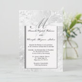 Elegant Grey and White Wedding Invite Kaart (Staand voorkant)