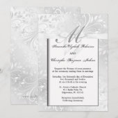 Elegant Grey and White Wedding Invite Kaart (Voorkant / Achterkant)