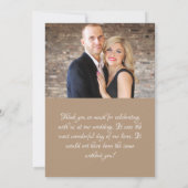 Elegant Grey Beige 2 Fotobruiloft Bedankkaart (Achterkant)