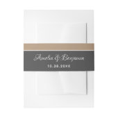 Elegant Grey Beige Typography Wedding Uitnodigingen Wikkel (Voorkant Voorbeeld)