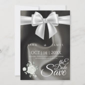 Elegant Grey Bewaar de Datum Aankondiging Kaart (Voorkant)