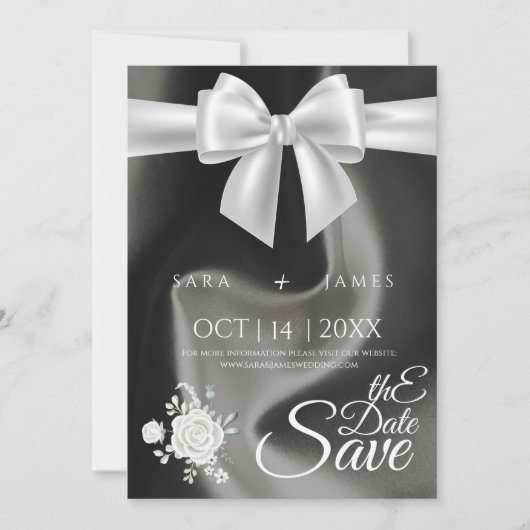Elegant Grey Bewaar de Datum Aankondiging Kaart (Voorkant)
