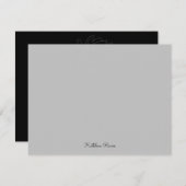 Elegant Grey & Black Custom Personalized Note Kaar Notitiekaartje (Voorkant / Achterkant)