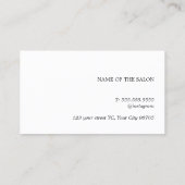 Elegant Grey Black Hair Pins Pictogram Haar Stylis Visitekaartje (Achterkant)