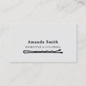 Elegant Grey Black Hair Pins Pictogram Haar Stylis Visitekaartje (Voorkant)