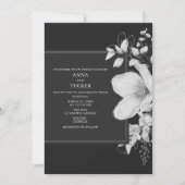 Elegant Grey Black & White Wedding Invitation Kaart (Voorkant)