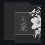 Elegant Grey Black & White Wedding Invitation Kaart<br><div class="desc">perzik en goudflorale botanische vormgeving rechts met twee toonzwarte en grijze kleuren.</div>