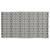 Elegant Grey Blue en Burgundy Kussensloop (Voorkant-Links)