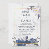 Elegant Grey Blue Peonies in One Weddenschap Kaart (Voorkant)