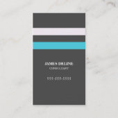 Elegant Grey Blue Stripes Consultant Visitekaartje (Voorkant)