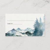 Elegant Grey Blush Blue Mountains Pine Weddenschap Plaatskaartje (Achterkant)