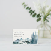 Elegant Grey Blush Blue Mountains Pine Weddenschap Plaatskaartje (Staand voorkant)