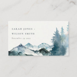 Elegant Grey Blush Blue Mountains Pine Weddenschap Plaatskaartje