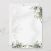 Elegant Grey Botanical Wedding Invitation Kaart (Achterkant)