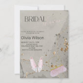 Elegant Grey Bridal Shower - Modern Chic Script  Kaart (Voorkant)