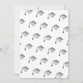 Elegant grey caps graduation ceremony invitation kaart (Achterkant)