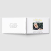 Elegant Grey Celebration of Life Foto Memorial Gastenboek (Volledig)