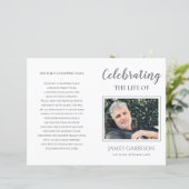 Elegant Grey Celebration of Life Funeral Programme (Staand voorkant)