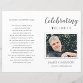 Elegant Grey Celebration of Life Funeral Programme (Voorkant)