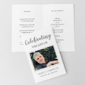 Elegant Grey Celebration of Life Funeral Programme