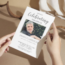 Elegant Grey Celebration of Life Photo Invitation