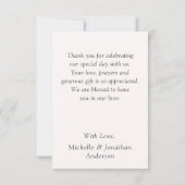 Elegant Grey Cream Floral Fotografie bruiloft Bedankkaart (Achterkant)