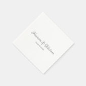 Elegant Grey Custom Script Names Date Weddenschap Servet (Hoek)
