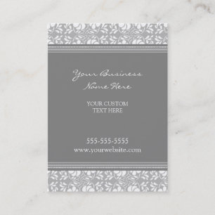 Elegant Grey Damask Visitekaartjes
