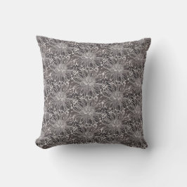 Elegant Grey Dandelion Flower Pattern Kussen