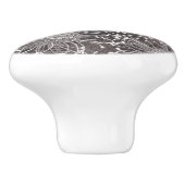 Elegant Grey Dandelion Flowers Keramische Knop (Zijkant)