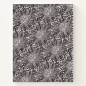 Elegant Grey Dandelion Flowers | Naam en onderwerp Notitieboek (Achterkant)
