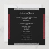 Elegant Grey Dark Red Paisley Engagement Party Kaart (Achterkant)