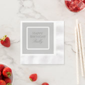 Elegant Grey en White Paper Napkin Sjabloon Servet (Insitu)