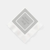 Elegant Grey en White Paper Napkin Sjabloon Servet (Hoek)