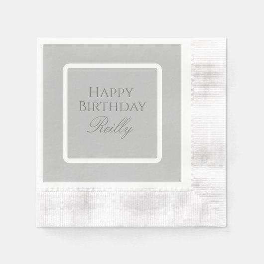Elegant Grey en White Paper Napkin Sjabloon Servet (Voorkant)