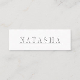 Elegant Grey en White Underline Profile Card Mini Visitekaartje