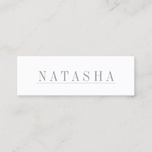 Elegant Grey en White Underline Profile Card Mini Visitekaartje